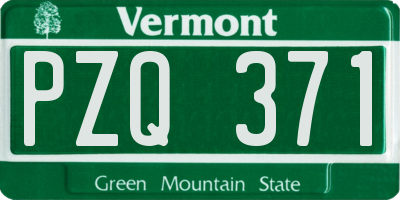 VT license plate PZQ371
