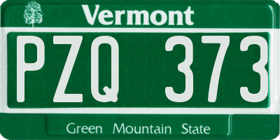 VT license plate PZQ373