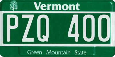 VT license plate PZQ400