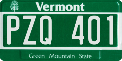 VT license plate PZQ401
