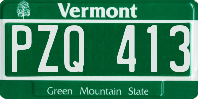 VT license plate PZQ413