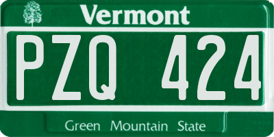 VT license plate PZQ424