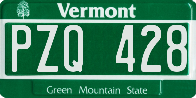 VT license plate PZQ428