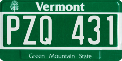 VT license plate PZQ431