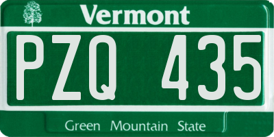 VT license plate PZQ435
