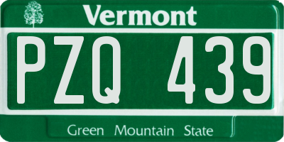 VT license plate PZQ439