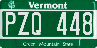 VT license plate PZQ448