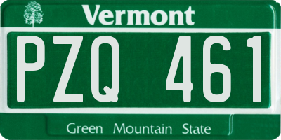 VT license plate PZQ461