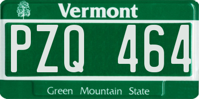 VT license plate PZQ464