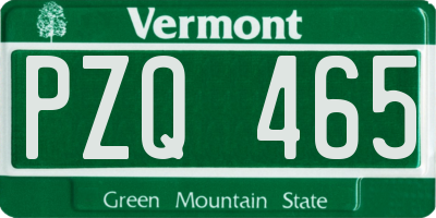 VT license plate PZQ465