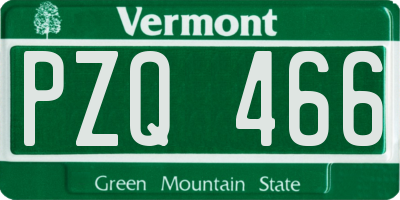 VT license plate PZQ466