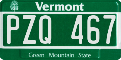 VT license plate PZQ467