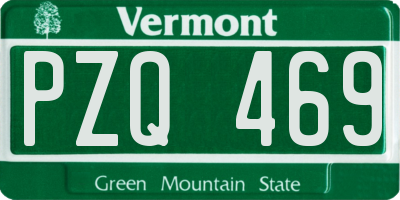 VT license plate PZQ469