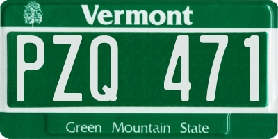 VT license plate PZQ471