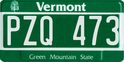 VT license plate PZQ473
