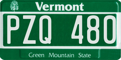 VT license plate PZQ480