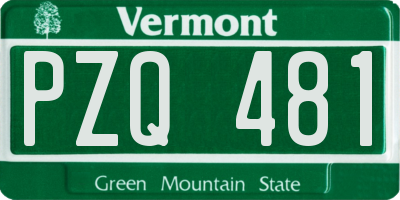 VT license plate PZQ481