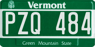 VT license plate PZQ484