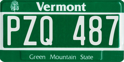 VT license plate PZQ487