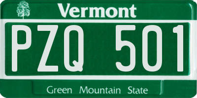 VT license plate PZQ501