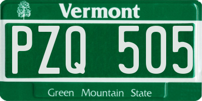 VT license plate PZQ505