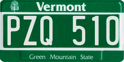 VT license plate PZQ510