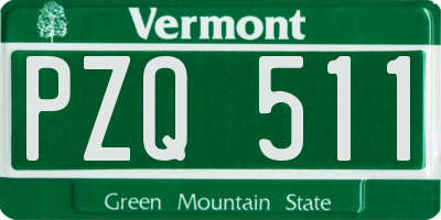 VT license plate PZQ511