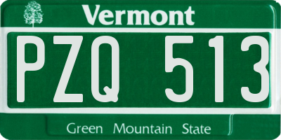 VT license plate PZQ513