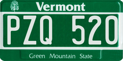 VT license plate PZQ520