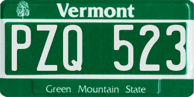 VT license plate PZQ523