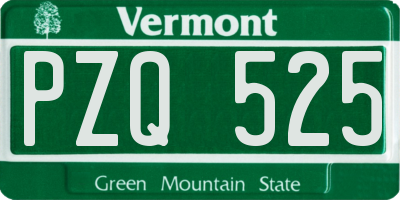 VT license plate PZQ525