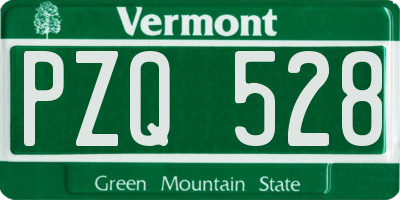 VT license plate PZQ528