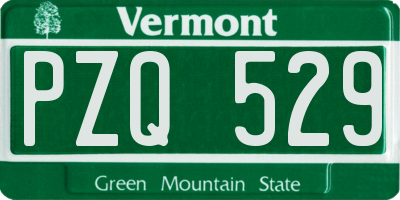 VT license plate PZQ529