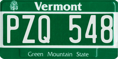 VT license plate PZQ548