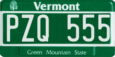 VT license plate PZQ555