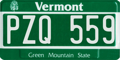 VT license plate PZQ559