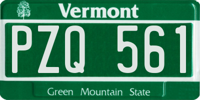 VT license plate PZQ561