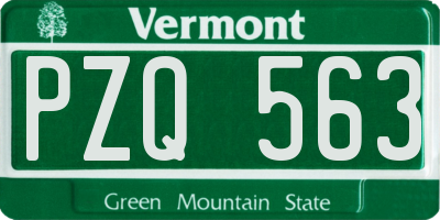 VT license plate PZQ563