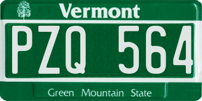 VT license plate PZQ564