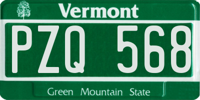VT license plate PZQ568