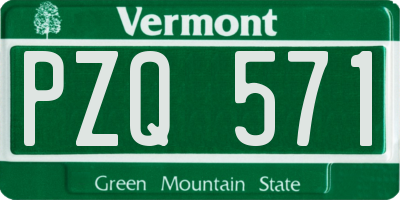 VT license plate PZQ571