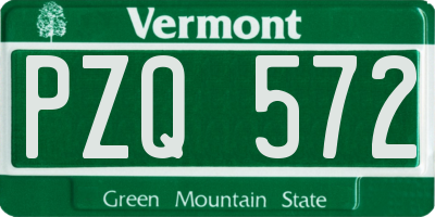 VT license plate PZQ572