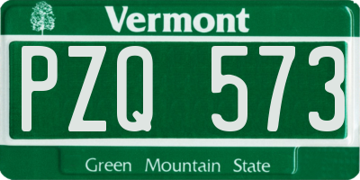 VT license plate PZQ573