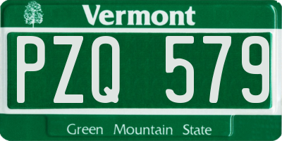 VT license plate PZQ579