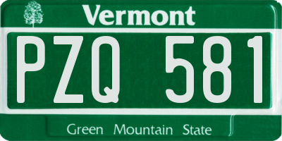 VT license plate PZQ581