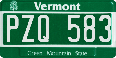 VT license plate PZQ583