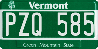 VT license plate PZQ585