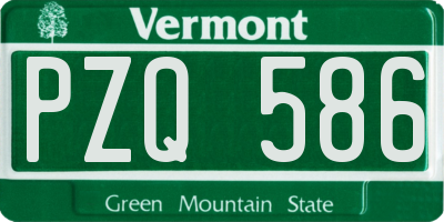 VT license plate PZQ586