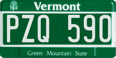 VT license plate PZQ590