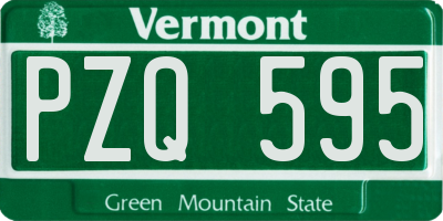 VT license plate PZQ595